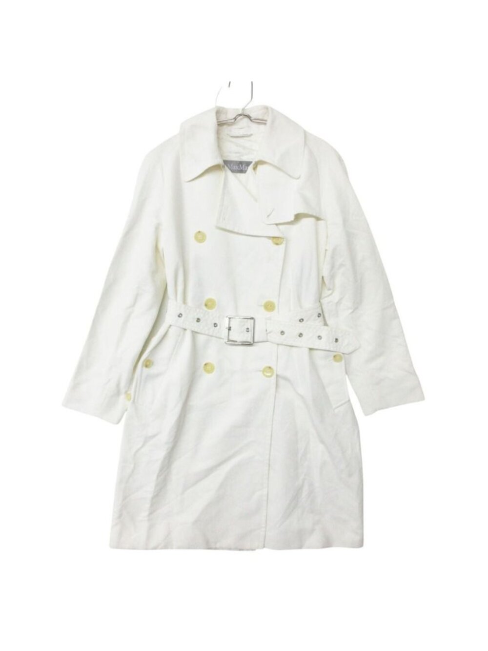 Max Mara Trench Coat Spring Jacket Long Length with Belt Lining Rayon Blend